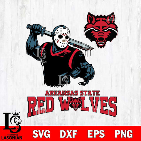 Arkansas State Red Wolves Jason Voorhees 5 Svg Eps Dxf Png File, Digital Download