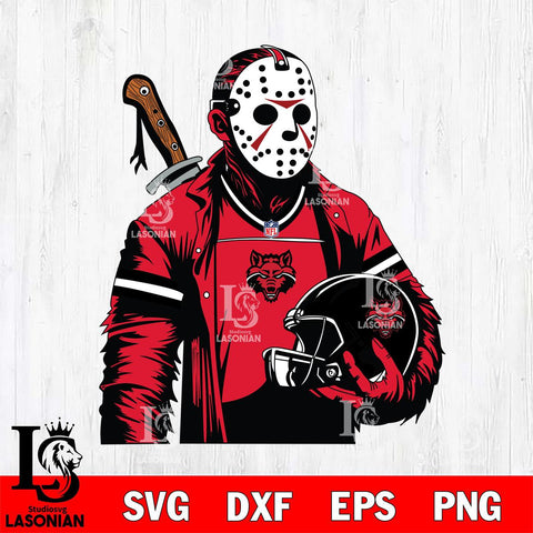 Arkansas State Red Wolves Jason Voorhees Horror 2 Svg Eps Dxf Png File, NCAA svg, Digital Download, Instant Download