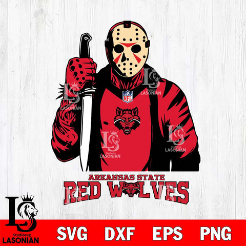 Arkansas State Red Wolves Jason Voorhees Horror 3 Svg Eps Dxf Png File, NCAA svg, Digital Download, Instant Download