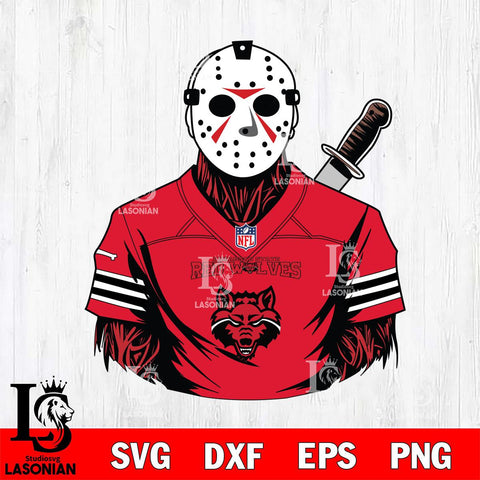Arkansas State Red Wolves Jason Voorhees Horror 4 Svg Eps Dxf Png File, NCAA svg, Digital Download, Instant Download