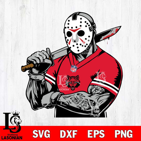 Arkansas State Red Wolves Jason Voorhees Horror 6 Svg Eps Dxf Png File, NCAA svg, Digital Download, Instant Download