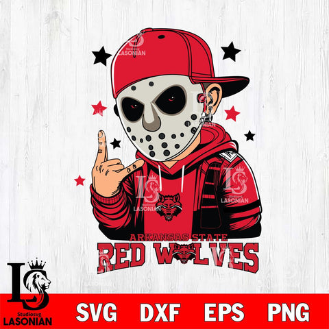 Arkansas State Red Wolves Jason Voorhees Horror 9 Svg Eps Dxf Png File, NCAA svg, Digital Download, Instant Download