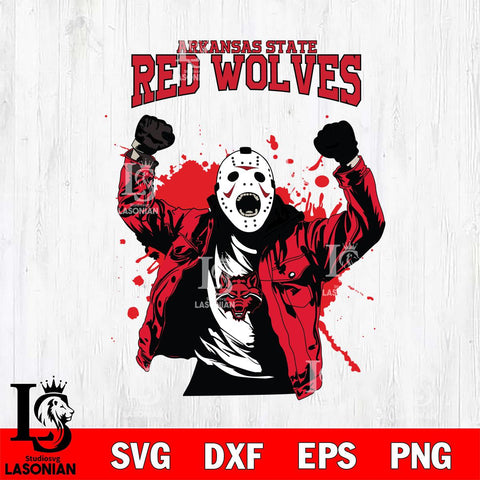 Arkansas State Red Wolves Jason Voorhees Horror Halloween 3 Svg Eps Dxf Png File, NCAA svg, Digital Download, Instant Download
