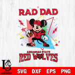 Arkansas State Red Wolves Mickey Mouse Sport Rad Dad SVG DXF EPS PNG FILE, NCAA File Cut,Digital Download,Instant Download