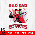 Arkansas State Red Wolves Mickey Wearing Hoodie Rad Dad SVG DXF EPS PNG FILE, NCAA File Cut,Digital Download,Instant Download