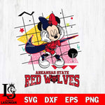 Arkansas State Red Wolves Minnie Mouse Dancing SVG DXF EPS PNG FILE, NCAA File Cut,Digital Download,Instant Download