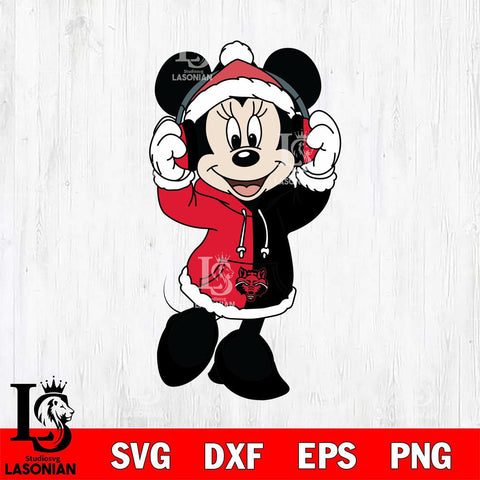 Arkansas State Red Wolves Minnie Mouse Disney Football Christmas File Cut, NCAA SVG DXF EPS PNG FILE, Digital Download , Criucut , Silhouette