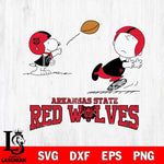 Arkansas State Red Wolves Peanuts play football SVG DXF EPS PNG FILE,Snoopy File Cut, NCAA Digital Download,Instant Download,Christmas Silhouette