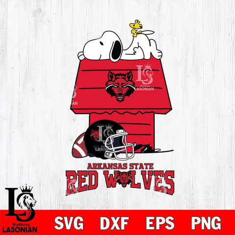 Arkansas State Red Wolves Snoopy Chill Football SVG DXF EPS PNG FILE,Snoopy File Cut, NCAA Digital Download,Instant Download,Christmas Silhouette