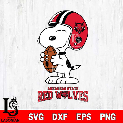 Arkansas State Red Wolves Snoopy Rugby Svg Eps Dxf Png File, NCAA svg , Digital Download , Instant Download, Cricut File