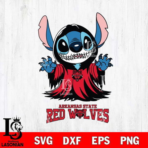 Arkansas State Red Wolves Stitch Ghost Svg Eps Dxf Png File, NCAA svg, Digital Download, Instant Download