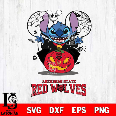 Arkansas State Red Wolves Stitch Horror Halloween Svg Eps Dxf Png File, Digital Download, Instant Download