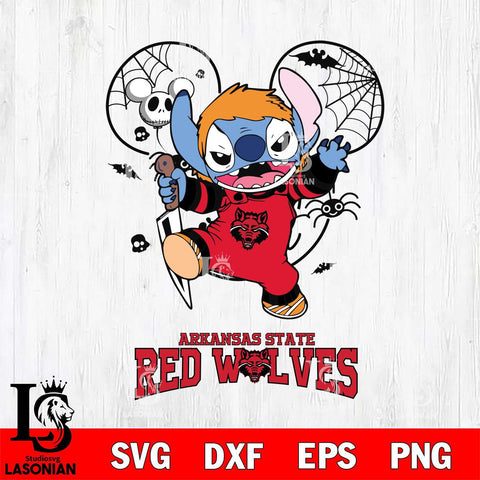 Arkansas State Red Wolves Stitch Michael Halloween Svg Eps Dxf Png File, Digital Download, Instant Download
