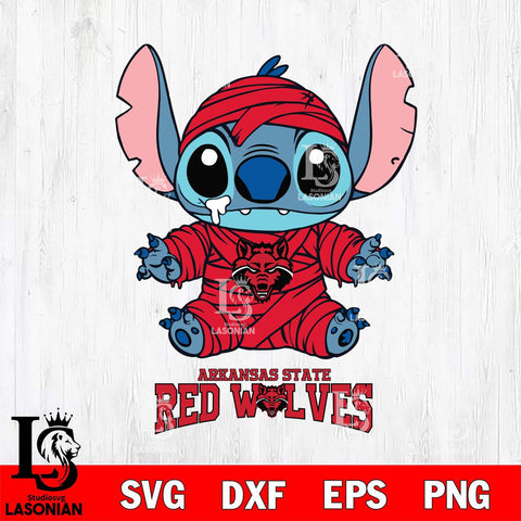 Arkansas State Red Wolves Stitch Mummy Svg Eps Dxf Png File, NCAA svg, Digital Download, Instant Download
