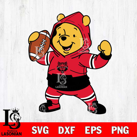 Arkansas State Red Wolves Winnie The Pooh Disney Football Christmas File Cut, NCAA SVG DXF EPS PNG FILE, Digital Download , Criucut , Silhouette