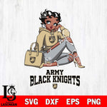 Army Black Knights Awesome Black Fan Girl Betty Boop, Svg Eps Dxf Png File, Digital Download