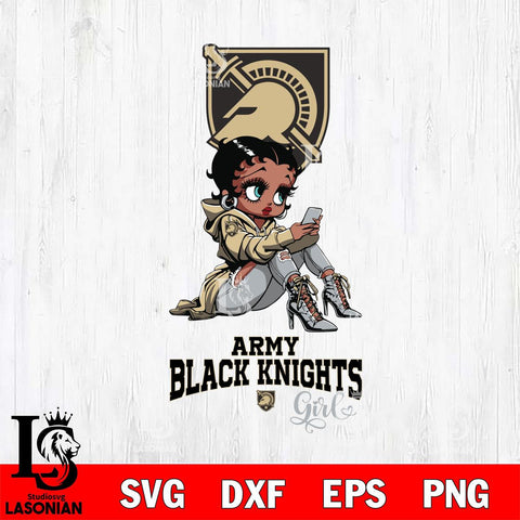 Army Black Knights Beauty Black Fan Girl Football, Svg Eps Dxf Png File, Digital Download