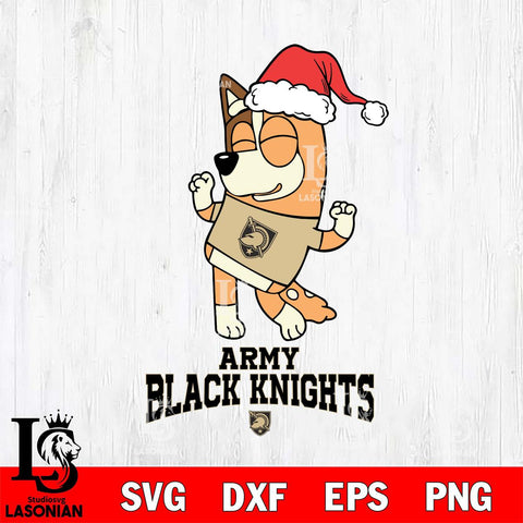 Army Black Knights Bluey Chilli Happy Christmas Svg Eps Dxf Png File, Digital Download