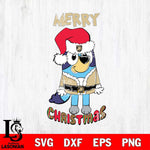 Army Black Knights Bluey Merry Christmas Bluey Santa Claus Svg Eps Dxf Png File, Digital Download