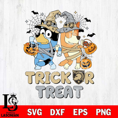 Army Black Knights Bluey Trick or Treat Halloween 2 Svg Eps Dxf Png File, Digital Download, Instant Download