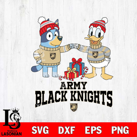 Army Black Knights Bluey With Donald Duck Christmas File Cut, NCAA SVG DXF EPS PNG FILE, Digital Download,Instant Download, Silhouette