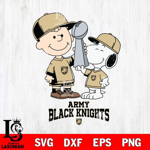 Army Black Knights Charlie Brown and Snoopy Champions Svg Eps Dxf Png File, NCAA svg , Digital Download , Instant Download, Cricut File