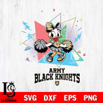 Army Black Knights Cute Daisy Duck Cheerleader SVG DXF EPS PNG FILE, NCAA File Cut,Digital Download,Instant Download