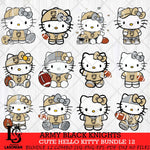 Army Black Knights Cute Hello Kitty Bundle 12 SVG Eps Dxf Png File, NCAA Bundle svg, Digital Download, Instant Download