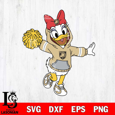 Army Black Knights Daisy Duck Cheerleader Christmas File Cut, NCAA SVG DXF EPS PNG FILE, Digital Download , Criucut , Silhouette