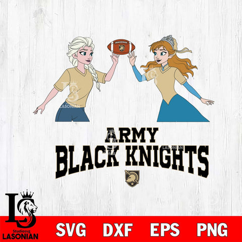 Army Black Knights Elsa & Anna Football Cricut,Christmas SVG DXF EPS PNG FILE, NCAA Digital Download,Instant Download, Silhouette