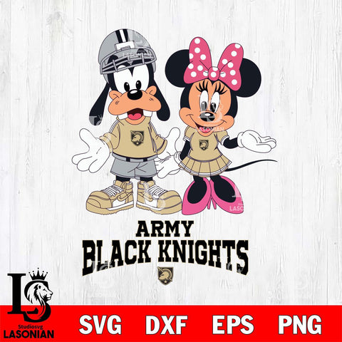 Army Black Knights Goofy and Minnie mouse Football SVG DXF EPS PNG FILE,NCAA svg ,Football Digital Download,Instant Download, Silhouette