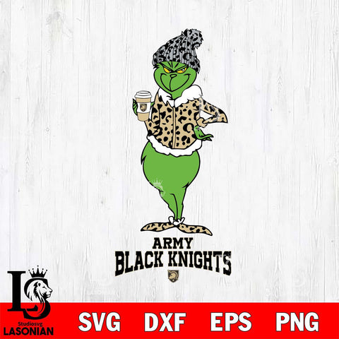 Army Black Knights Grinch Leopard Coffee Svg Eps Dxf Png File, Digital Download, Instant Download
