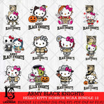 Army Black Knights Hello Kitty Horror NCAA Bundle 12 SVG Svg Eps Dxf Png File, Digital Download