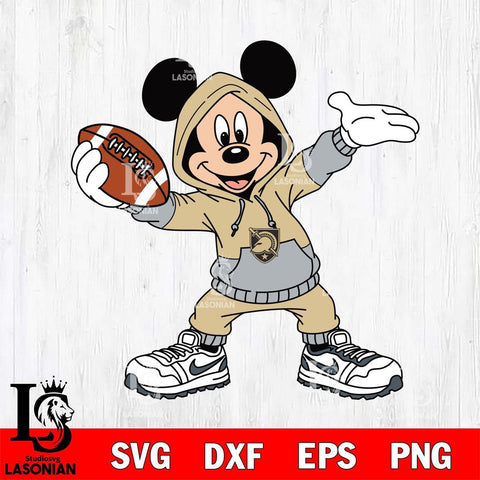 Army Black Knights Mickey Disney Football Christmas File Cut, NCAA SVG DXF EPS PNG FILE, Digital Download , Criucut , Silhouette