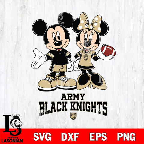 Army Black Knights Mickey Minnie Football Svg Eps Dxf Png File, NCAA svg , Digital Download , Instant Download, Cricut File