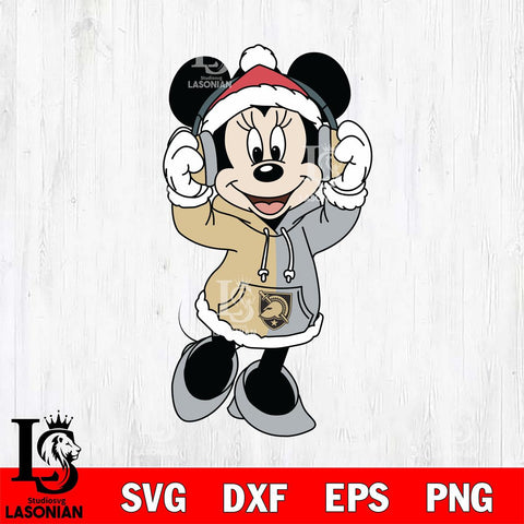 Army Black Knights Minnie Mouse Disney Football Christmas File Cut, NCAA SVG DXF EPS PNG FILE, Digital Download , Criucut , Silhouette