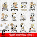 Army Black Knights Peanuts Snoopy Player NCAA Bundle 12 SVG DXF EPS PNG FILE,Snoopy File Cut, bundle NCAA Digital Download,Instant Download, Silhouette