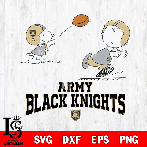 Army Black Knights Peanuts play football SVG DXF EPS PNG FILE,Snoopy File Cut, NCAA Digital Download,Instant Download,Christmas Silhouette