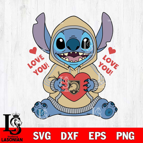 Army Black Knights Stitch Love You File Cut, NCAA SVG DXF EPS PNG FILE, Digital Download , Criucut , Silhouette