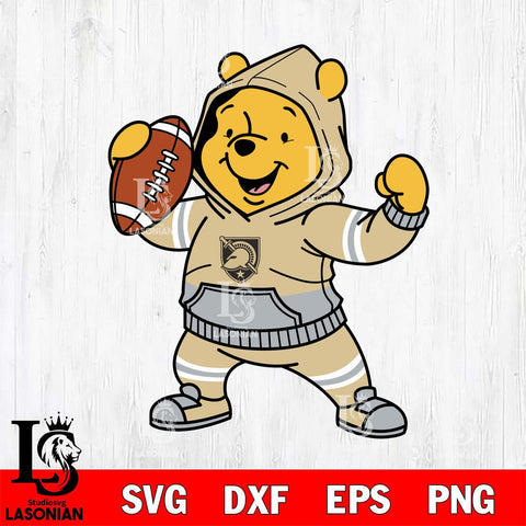 Army Black Knights Winnie The Pooh Disney Football Christmas File Cut, NCAA SVG DXF EPS PNG FILE, Digital Download , Criucut , Silhouette