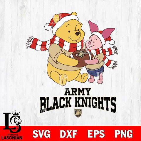 Army Black Knights Winnie the Pooh & Piglet Football Cricut,Christmas SVG DXF EPS PNG FILE, NCAA Digital Download,Instant Download, Silhouette
