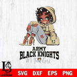 Army Black Knights #1 beauty Black Fan Girl, Svg Eps Dxf Png File, Digital Download