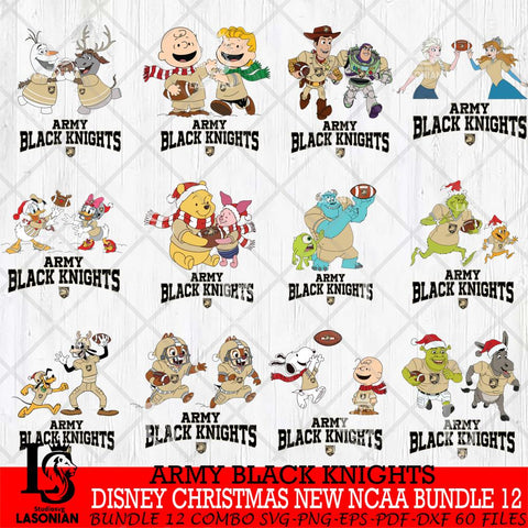 Army Black Knights  Disney Christmas New NCAA Bundle 12 Cricut,Christmas SVG DXF EPS PNG FILE, BUNDLE NCAA Digital Download,Instant Download, Silhouette