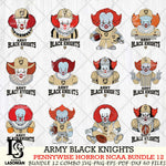Army Black Knights  Pennywise Horror NCAA Bundle 12 SVG Svg Eps Dxf Png File, Digital Download