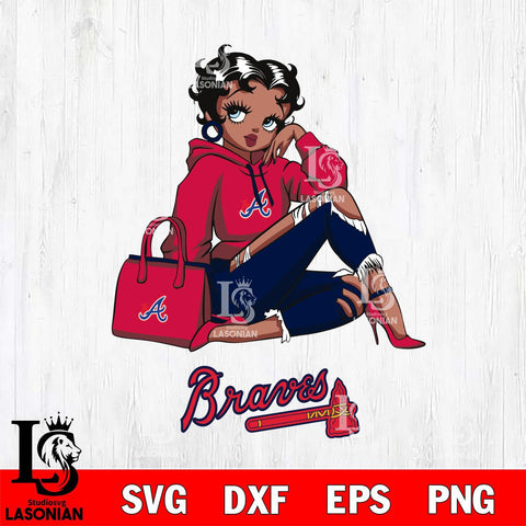 Atlanta Braves Awesome Black Fan Girl Betty Boop