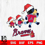 Atlanta Braves Bluey Family Christmas Svg Eps Dxf Png File, Digital Download