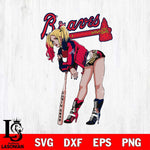 Atlanta Braves Fan Girl Harley Quinn MLB Svg Eps Dxf Png File, Digital Download, Instant Download