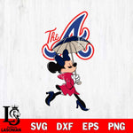 Atlanta Braves Fancy Minnie Svg Eps Dxf Png File, Digital Download, Instant Download