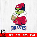 Atlanta Braves Grinch Bougie Christmas Cut Files Cricut, Svg Dxf Eps Png file , Silhouette