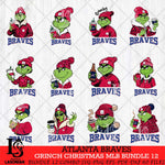 Atlanta Braves Grinch Christmas MLB Bundle 12 Cut Files Cricut, Svg Dxf Eps Png file , Silhouette